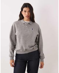 Polo Ralph Lauren - Icon Logo Collared Rugby Sweatshirt - Lyst