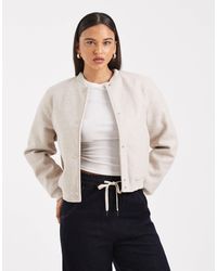 Vero Moda - Bomber oversize feutré - grège - Lyst