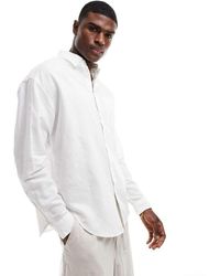 ASOS - 90S Oversized Linen Blend Shirt - Lyst
