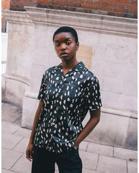 Labelrail - X notion – unisex – oversize-hemd aus satin mit mehrfarbigem leoparden-muster - Lyst