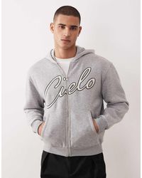 ASOS - Relaxed Boxy Zip Through Hoodie With Chain Stitch Embroidery - Lyst