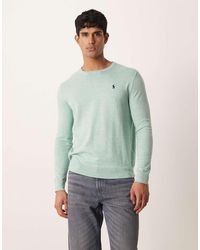 Polo Ralph Lauren - Icon Logo Slim Fit Fine Knit Cotton Jumper - Lyst
