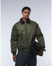 ASOS - Bomber avec col en fausse fourrure - kaki - Lyst