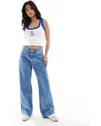 ASOS - Asos Design Petite Wide Leg Dad Jeans - Lyst