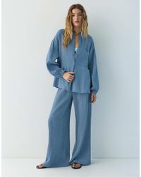 Pull&Bear - Chemise en mousseline à col montant - Lyst