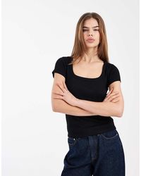 New Look - Square Neck Tee - Lyst