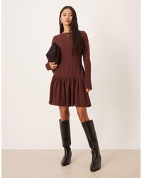 ASOS - Supersoft Dropped Corset Waist Detail Mini Dress - Lyst