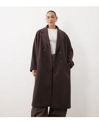 ASOS - Asos Design Curve Longline Double Breasted Coat - Lyst