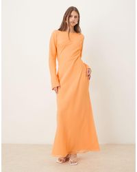 ASOS - Chiffon Maxi Dress With Cowl Neck Back Detail - Lyst
