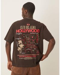 ASOS - T-shirt oversize avec imprimé ville - Lyst