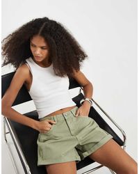 Vero Moda - Loose Denim Shorts With Turn Up - Lyst