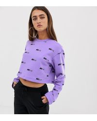 Nike Air Lilac Cropped Logo Sweatshirt - Purple