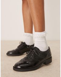 Asos Design Wide Fit - Manny - chaussures plates à lacets - Lyst