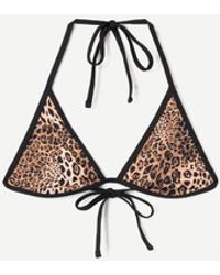 Bershka - Reversible Animal Print Bikini Top - Lyst
