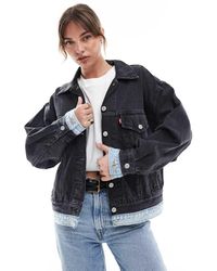 Levi's - Chaqueta Vaquera Negra De Estilo Camionero Años 90 A Capas De - Lyst