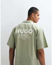 HUGO - Eligino Relaxed Fit Revere Collar Shirt - Lyst