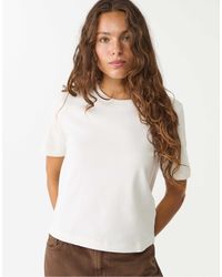 Stradivarius - T-shirt coupe classique épais - écru - Lyst