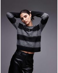 AllSaints - Stripe Knitted Jumper - Lyst