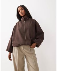ASOS - Casual Harrington Jacket With Funnel Neck - Lyst