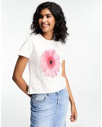 ASOS - Baby Tee With Pink Flower Graphic - Lyst
