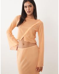 ASOS - Mesh Angel Sleeve Button Up Top - Lyst