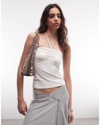 Monki - Tie Back Halter Top - Lyst