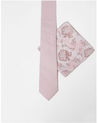 ASOS - Cravate fine et pochette à fleurs - Lyst