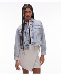 Calvin Klein - Chaqueta Vaquera Estilo Camionero Con Lavado Azul Claro De Estilo Años 90 De - Lyst