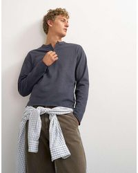 TOPMAN - Relaxed Fit Crop Heavyweight Slub Raw Edge Henley - Lyst