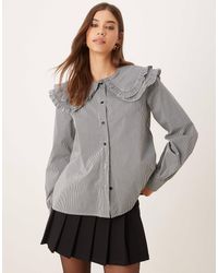 Glamorous - Double Layer Collar Button Down Shirt - Lyst