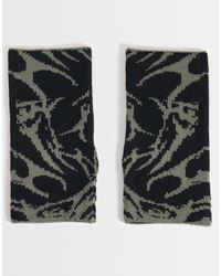 ASOS - Abstract Pattern Palm Warmer Fingerless Glove - Lyst