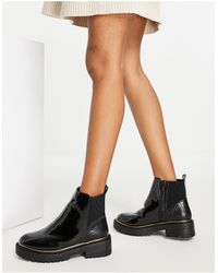 Damen Stiefeletten Boots Zipper Leder-Optik Schuhe Booties 897347 New Look 
