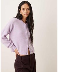 Jdy - Ribbed Cardigan With Pearl Buttons - Lyst