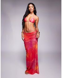 South Beach - Falda Playera Larga Con Estampado Abstracto De Malla De - Lyst