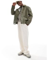 ASOS - – oversize-worker-jacke aus kunstleder - Lyst
