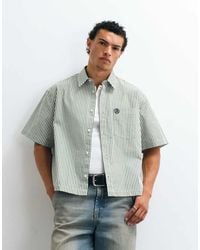 ASOS - Boxy Oversized Stripe Shirt With Embroidery - Lyst