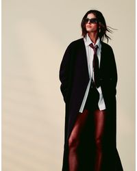 ASOS - Cappotto Di Lana Senza Colletto Stretto - Lyst