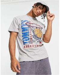 Tommy Hilfiger - Relaxed Fit Basketbal-t-shirt Met Vintage Print - Lyst
