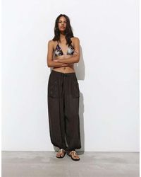 Pull&Bear - Beaded Sarouel Trousers - Lyst
