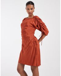 & Other Stories - Ruched Volume Short Sleeve Mini Dress - Lyst