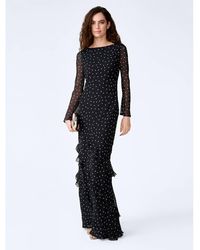OMNES - Dresses Bridie Long Sleeve Chiffon Boatneck Maxi Dress - Lyst