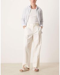 ASOS - Pantalon à pinces ample et élégant en lin mélangé - Lyst
