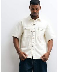 Liquor N Poker - Fireman Clasp Detail Regular Fit Denim Shirt - Lyst