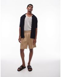 TOPMAN - Short d'ensemble en lin - taupe - Lyst