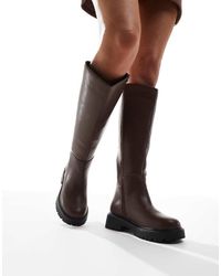 London Rebel - Olivia Chunky Knee Boots - Lyst