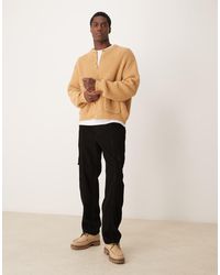ASOS - Pantalones Cargo Negros De Corte Recto De Pana De - Lyst