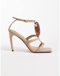 ASOS - Nostalgia Trim Detail T Bar High Heel Sandals - Lyst