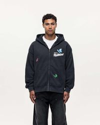 Good For Nothing - Sudadera Negro Lavado Con Capucha, Cremallera Y Bordado De - Lyst