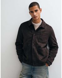 Threadbare - Faux Suede Button Up Collared Jacket - Lyst