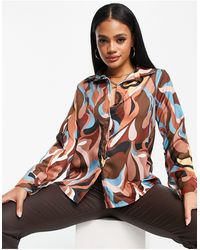 I Saw It First Marble Print Shirt - Brown